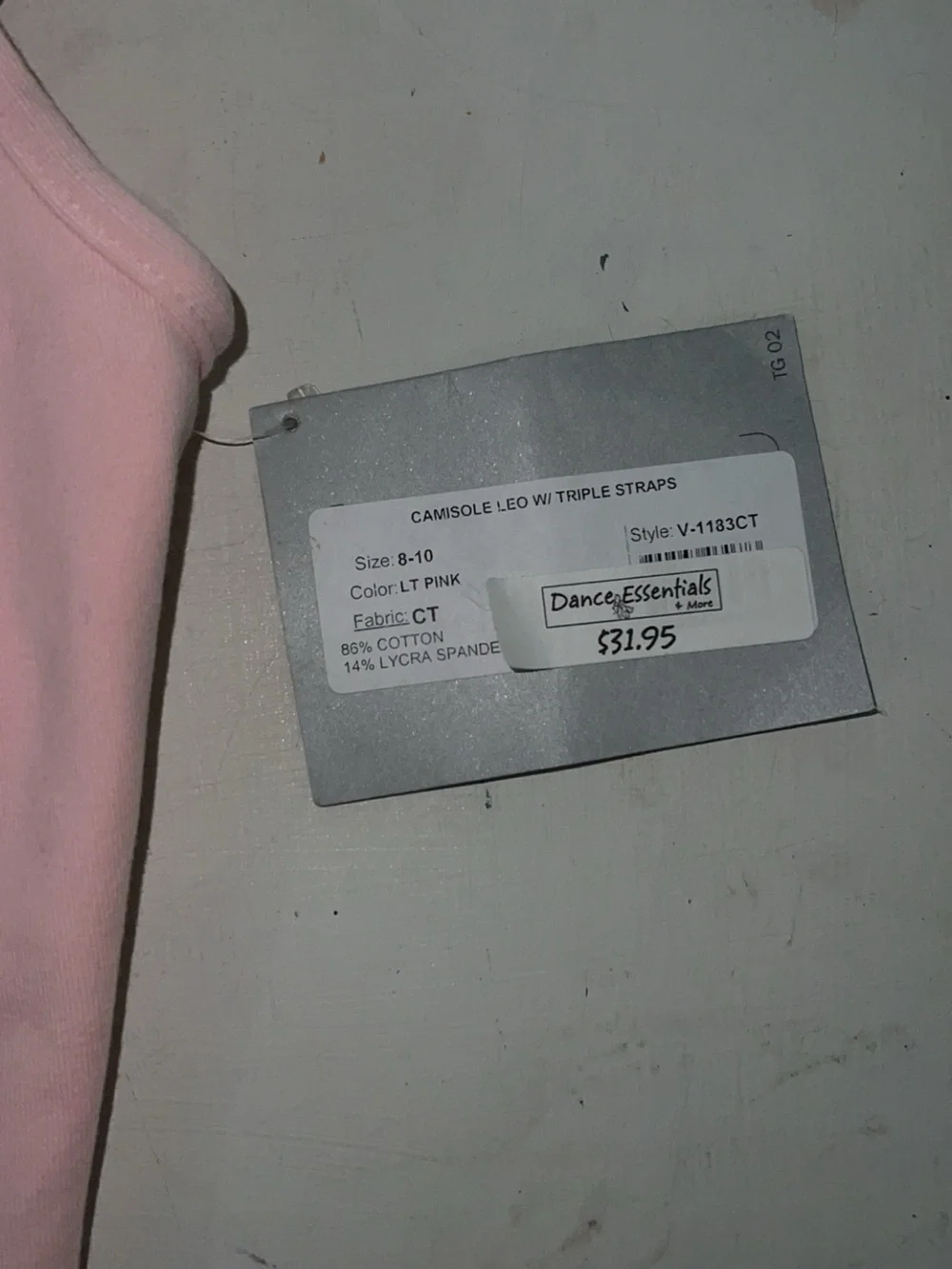 Dance Essentials Pink Camisole Leotard Girls 8-10 NWT – Triple Strap Dancewear